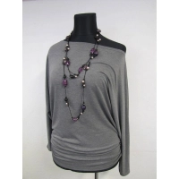 Tunika Amaya kimono nietoperz dla puszystej - szary melanż